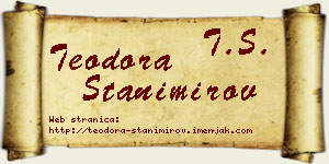 Teodora Stanimirov vizit kartica